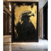 Fox Elephant Eagle Canvas Painting Black Gold Animal Print Poster Luxury Wild Animal Decoration Abstract Modern Gold Home Decor