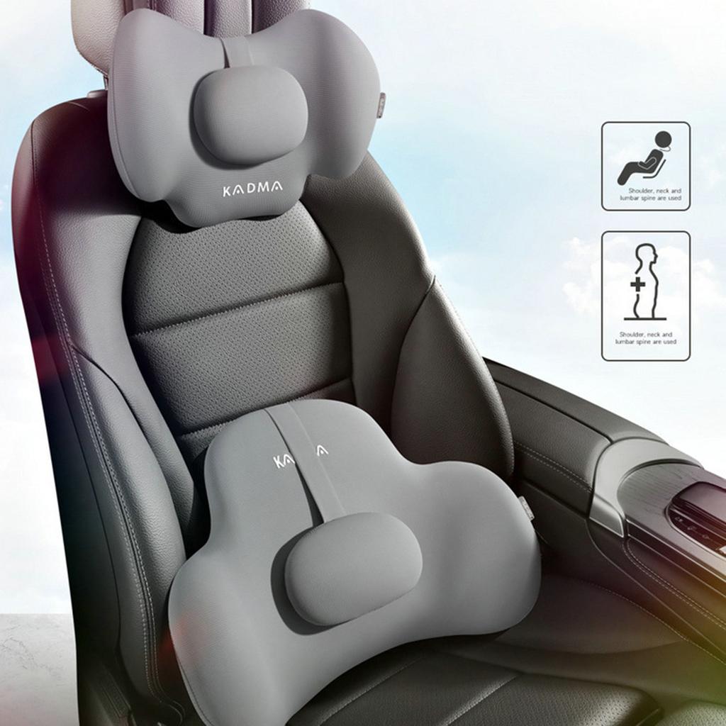 Comfortable Memory Car Seat Headrest/Lumbar Support Adjustable Design Lightweight for Long Drives & Office Work