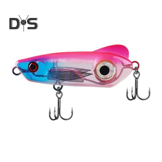 

6.5CM/18G/24G рыболовная приманка с тройным крючком, тонущий искусственный приманка для дальнего заброса с 3-цветным светодиодным светом для соленой воды, пресноводного окуня, судака L