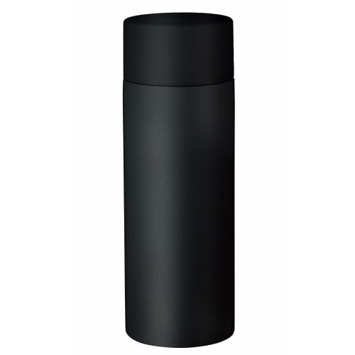BASIC STANDARD Mini Vacuum Insulated Water Bottle, Black, 4.5cm Diameter X 13cm Height, 120ml Capacity (Smallest Pocket-Size) 2439451