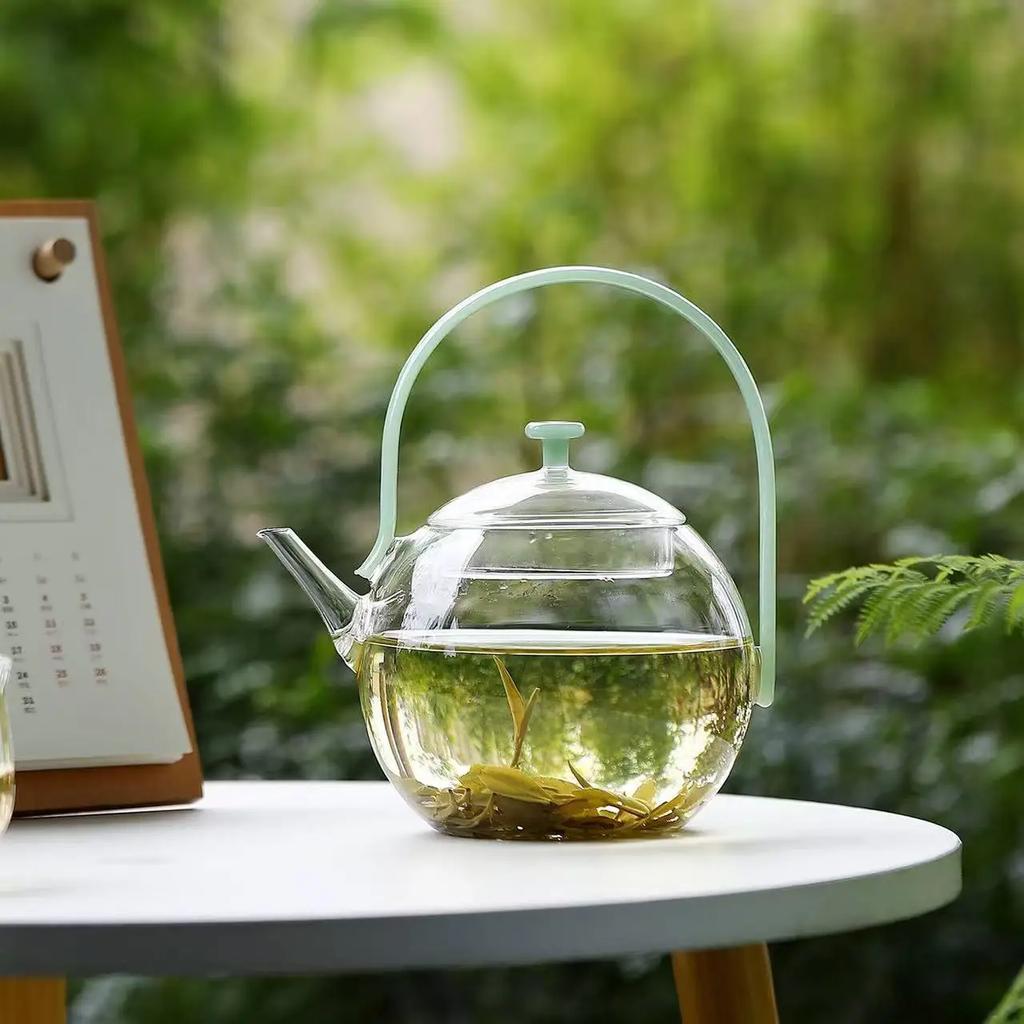 1PC 680ML High-value Beam Lifting Pot Tea Separation Brewing Teapot Glass High Temperature Resistant Brewing Teapot Tea Services