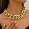 European-American Full Diamond Cuban Chain Necklace: Hip Hop Trendsetter Jewelry for Women