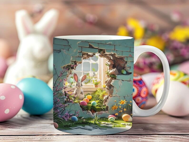 

3D Счастливой Пасхи Кролик Яйцо Яйцо Керамическая Кофейная Кружка Кружка 301-400ml