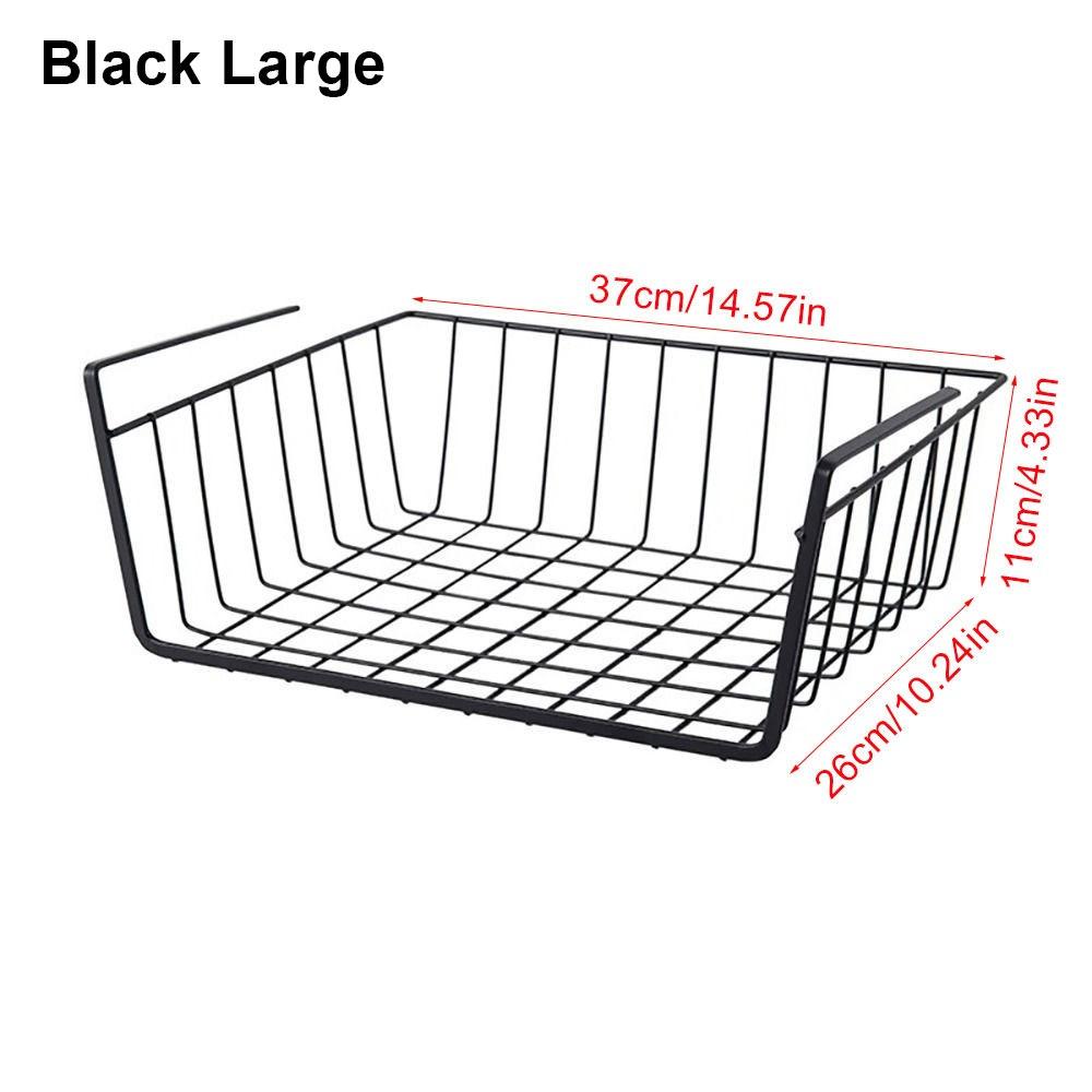 1Pcs Under Table Cabinet Storage Rack Desk Wardrobe Holders Hanging Mesh Basket