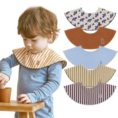 Konny Baby Bib Baby Absorbent and For Girls and Baby Baby Shower 5 Orange Sky Blue Deep Blue [Konny] Set, Bib, 360° Rolling, Quick-Drying, Simple,