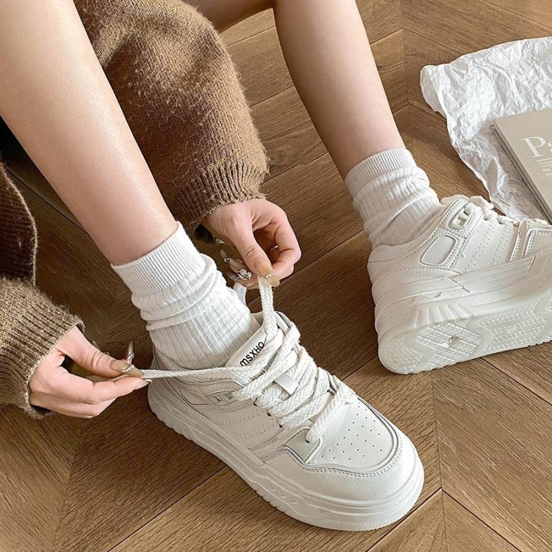 Fashion 2025 Fashionable Elegant New Spring Women's Shoes Platform Female Casual Sneaker Round Toe Shallow Mouth Solid Women Shoes