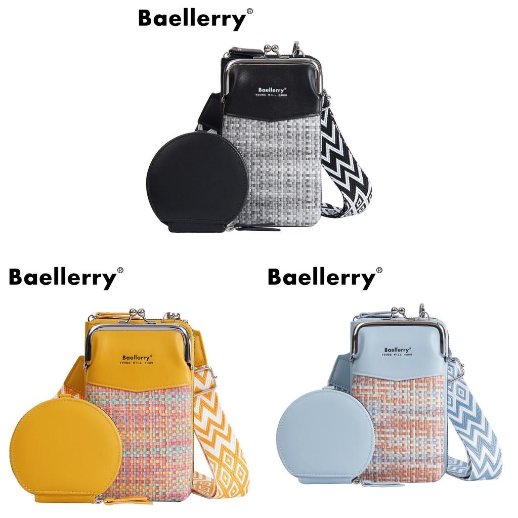 Baellerry Phone Crossbody Bag With Contrasting Colors And Pu Material For Daily Use