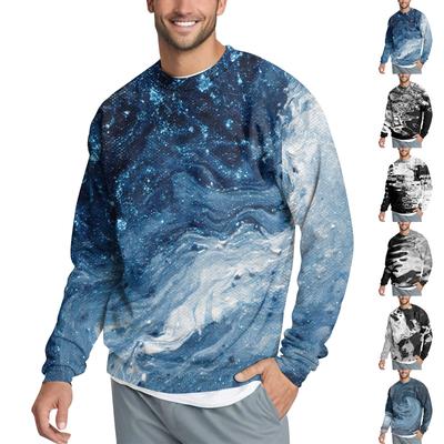 Men's Casual Fashion Printed Round Neck Pullover Sweatshirt