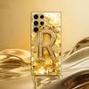 Gold Diamond Gorgeous Exquisite PhoneCase Glass PhoneCase for Samsung Galaxy S26 S25 S24 S23 S22 S21 FE Ultra Plus Dropresistant