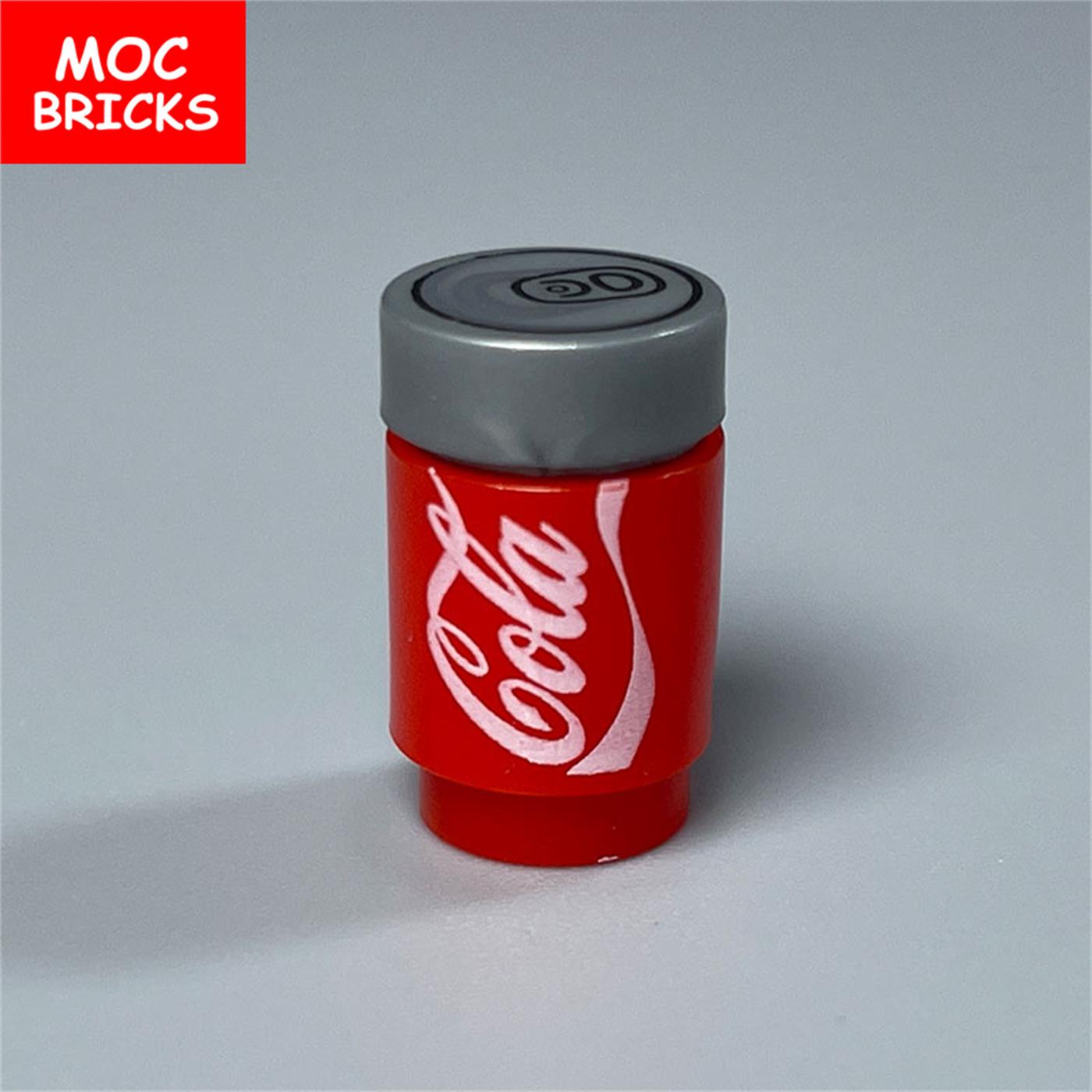 

10pcs MOC Bricks Mini Canned Beverage Drinks Cooking Space Room Attachments Assembled Constructing Blocks Printed Brick 3062b Kids Playthings