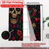 Set Of 2 Flat Printing Curtains Without Rod Floral Skull Festival Creative Versatile Durable Polyester Room Curtain