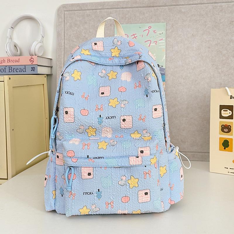 New Girl Cute Backpack Large Capacity Versatile Backpack Printed College Student Campus Style Backpack Sweet Backpack
