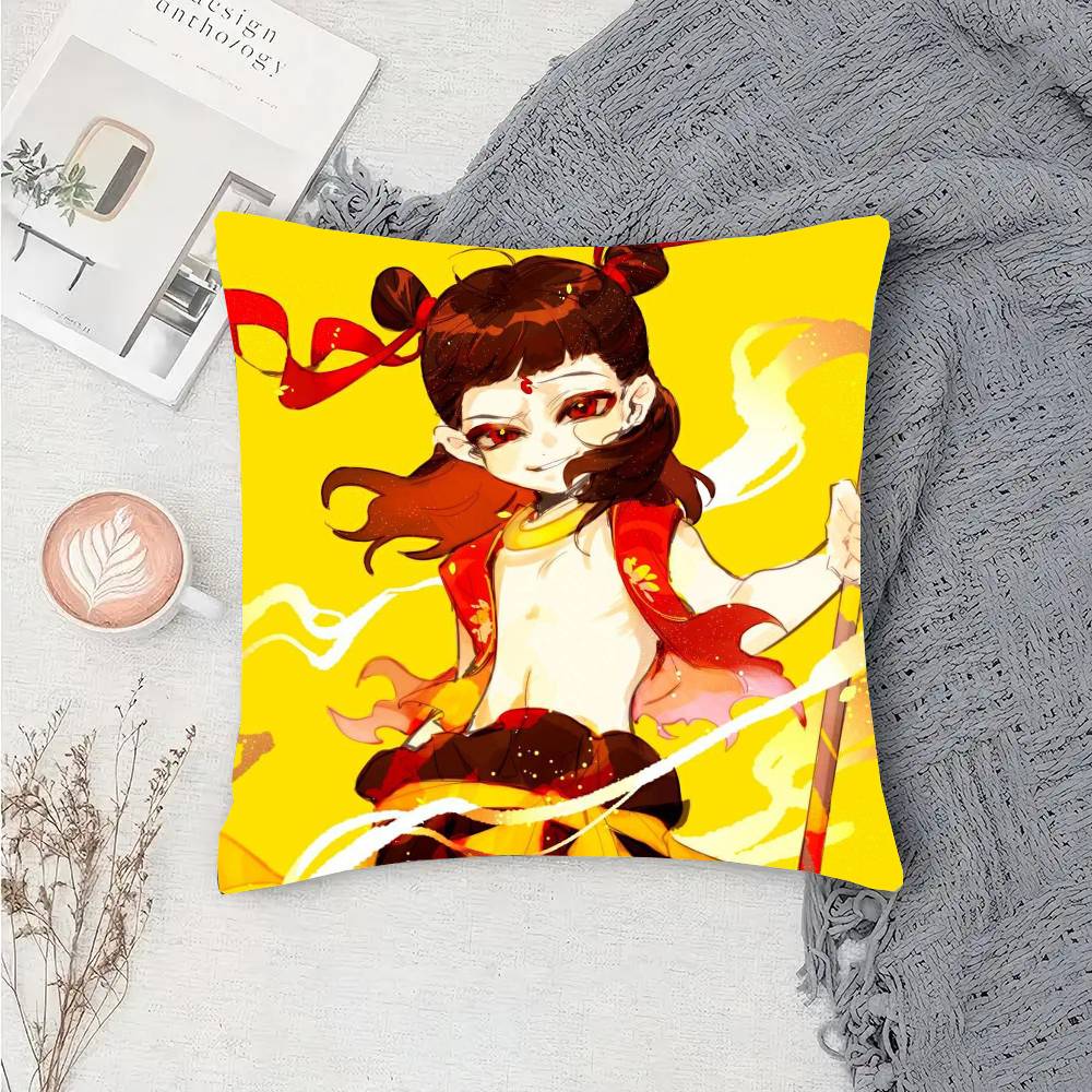 Animated Movie Nezha Pillow Case Fashion Square Pillowcase Bedroom Sofa Room Ins Decoration Leisure