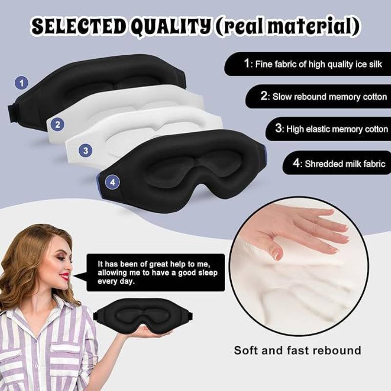 Modern Minimalist Sleep Mask With Adjustable Breathable Polyester For Travel Rest