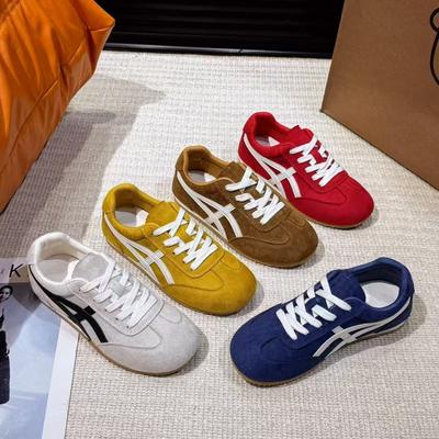 Retro Anti-velvet German Training Shoes with Laces, Comfortable and Lightweight Flat-bottomed Casual Shoes, Single Shoes, Small White Shoes