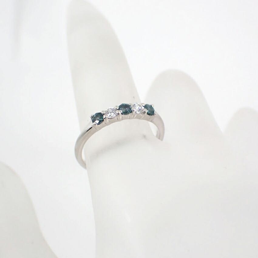 [Used] Pt900 Alexandrite/Diamond Ring / Size 10 / j52-3