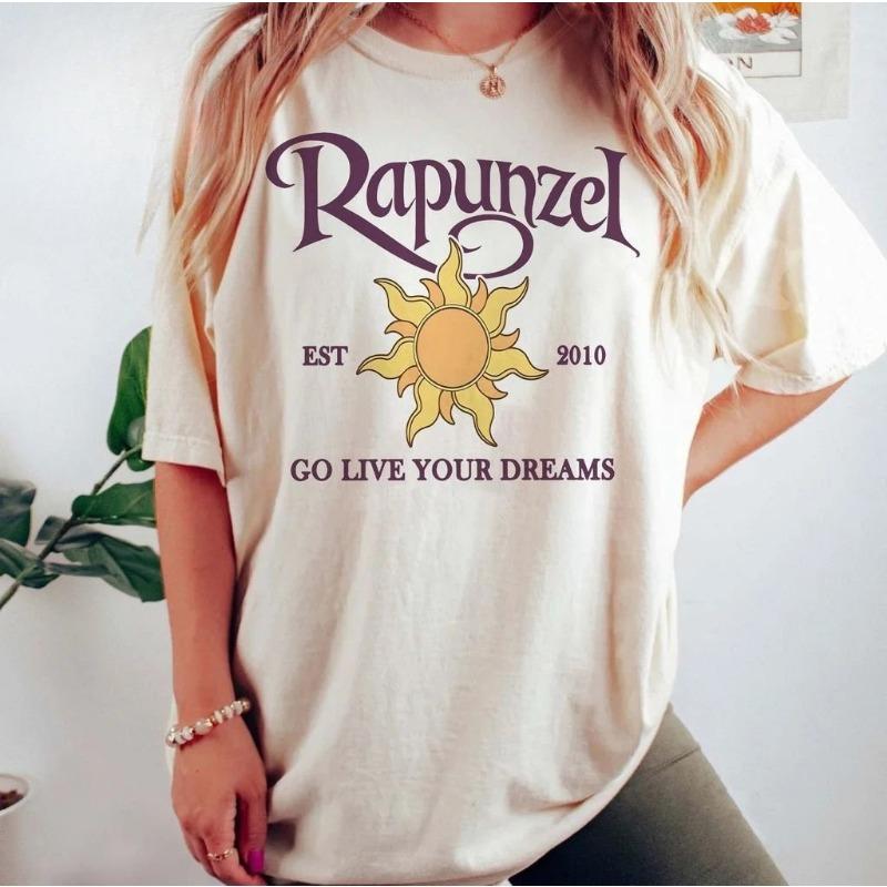 

Disney Tangled Rapunzel Go Live Your Dream Comfort Colors Shirt WDW Magic Kingdom Holiday Trip Disneyland Shirt XL
