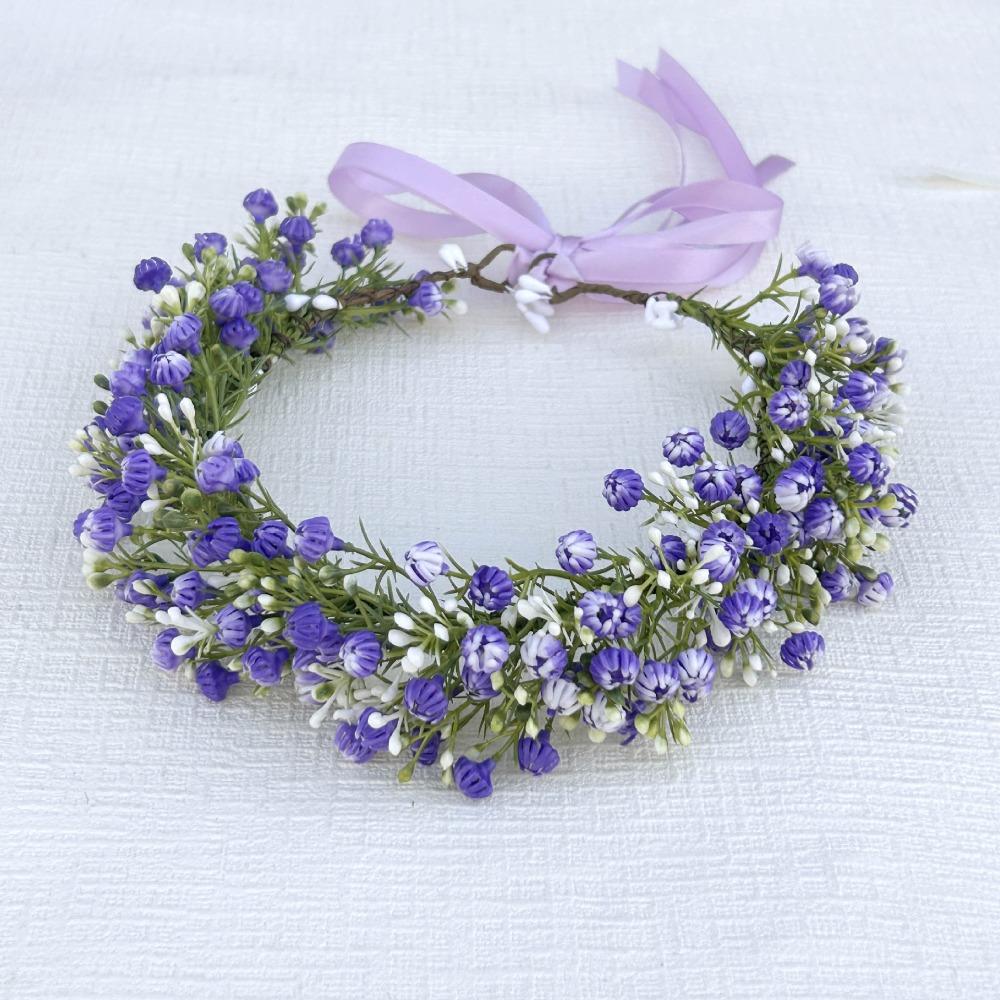 Boho Style Floral Headband Simulated Flower Wedding Headpiece Bridal Wreaths  Seaside Vacation