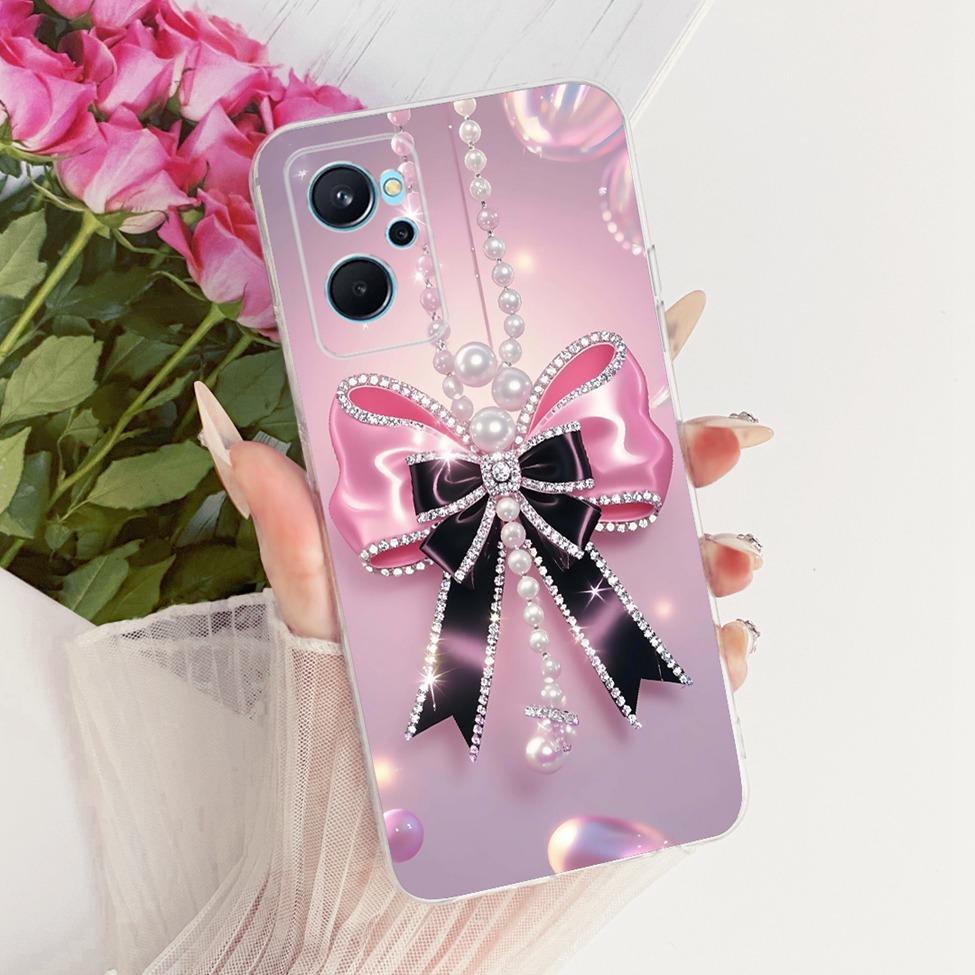 For Realme 9i 4G Case RMX3491 Transparent Cute Cat Fashion Butterfly Funny Painted Casing For Real me 9i 4G Cover