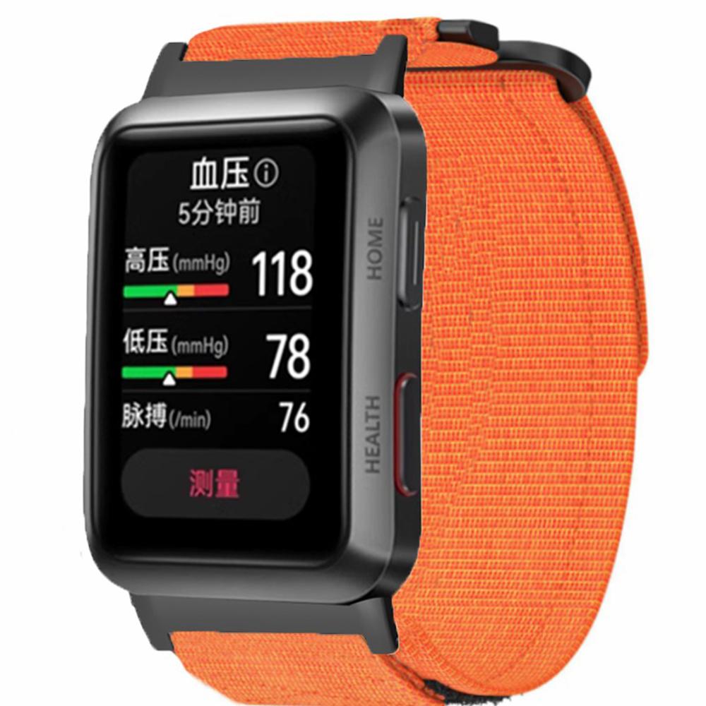 

For Huawei Watch D Outdoor Climbing Watch Strap Magic Tape Breathable Nylon Band Orange