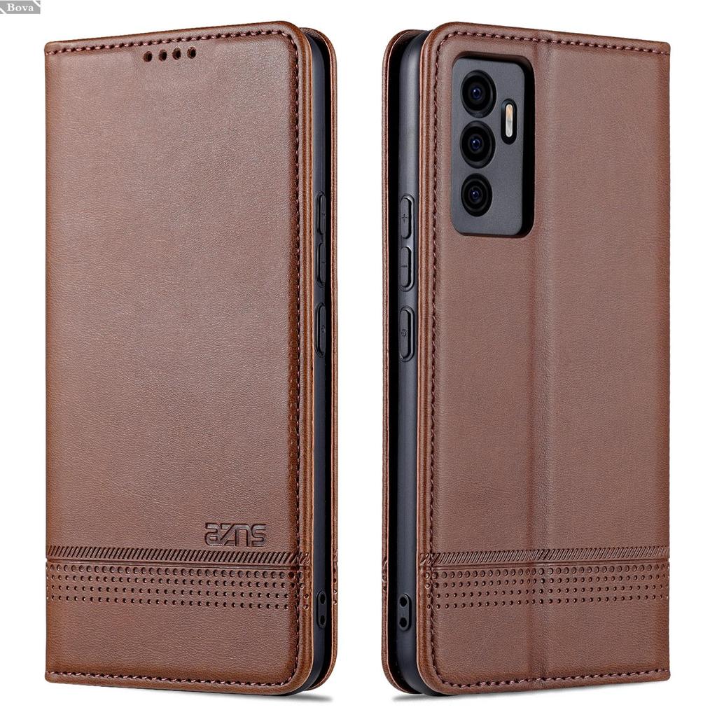 Deluxe Magnetic Adsorption Leather Case for Vivo V23e 4G V23e 5G Flip Cover Protective Fitted Case Fundas Coque Business