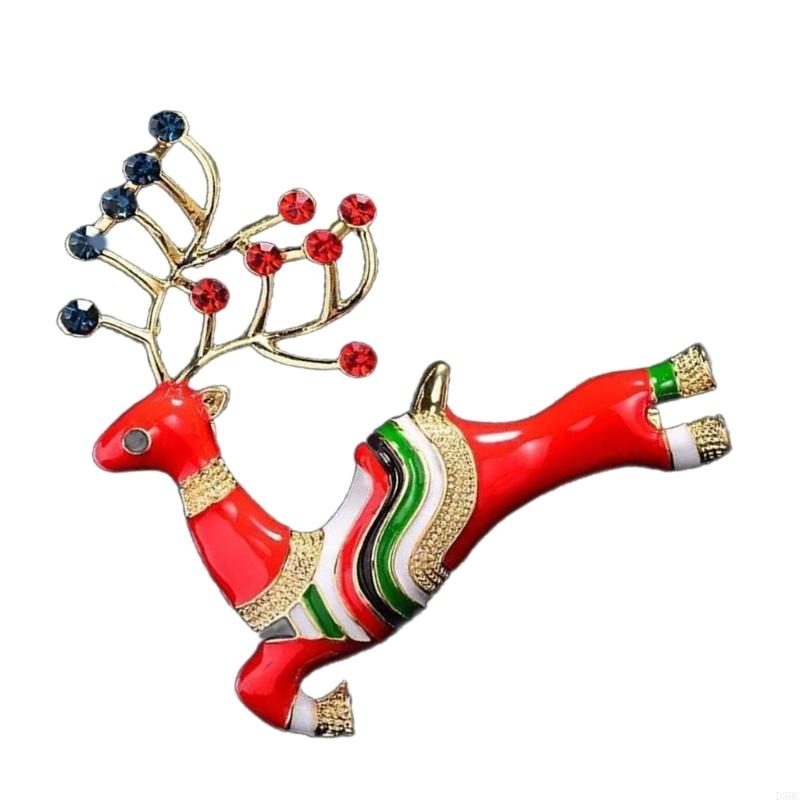 Christmas Deer Brooch Lapel Pin Rhinestones Reindeer Brooch Women Breastpin Christmas Jewellery Accessory for Men Women