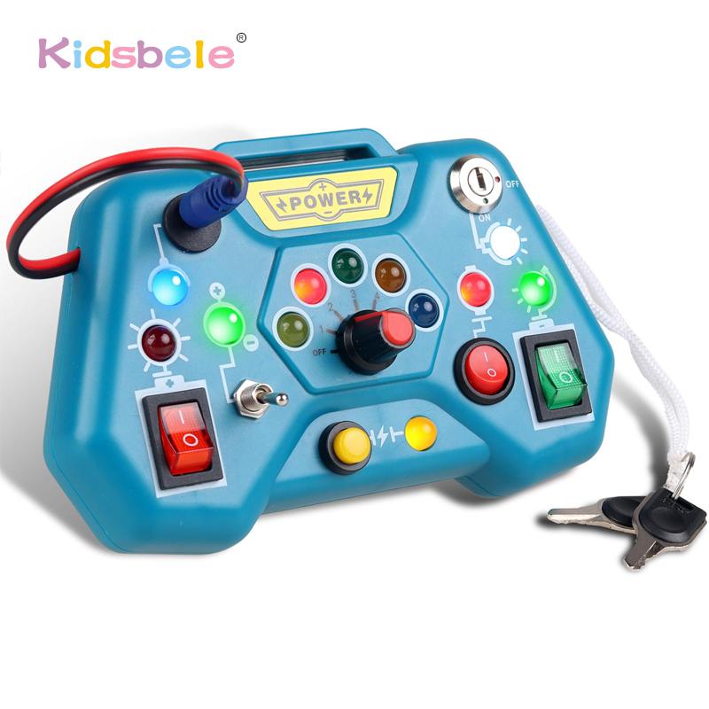 

Tactile Busy Board With Switches Lights & Compass Stem Learning Panel For Toddlers Montessori Plaything For Young Boys & Girls