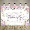 Dreamy Purple Butterfly Theme Backdrop – Child Birthday Party & Baby Shower Decor, Photography Banner for Photo Studio-Tapestry