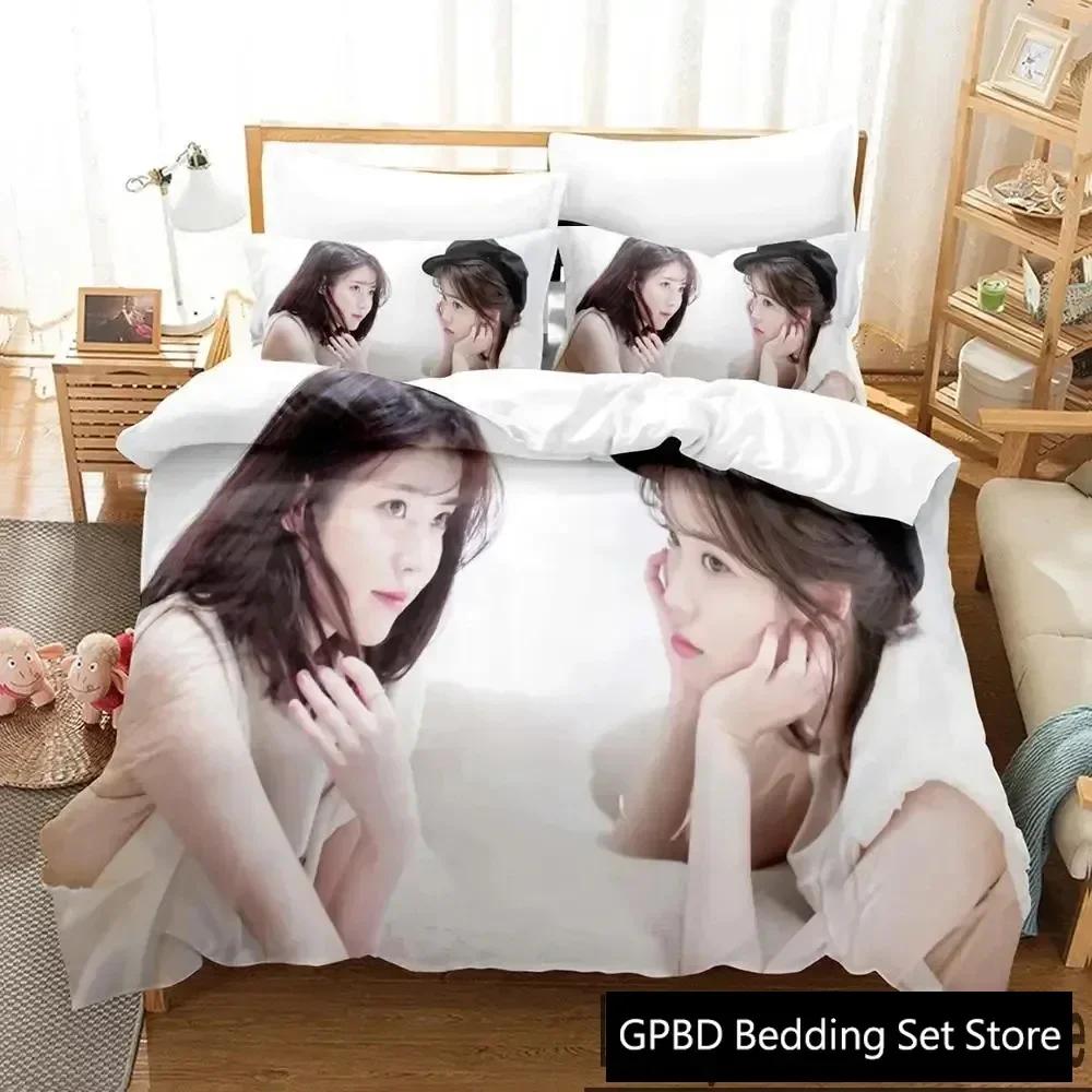 3D Print Singer IU I Ji Eun Beding Set Bedrom Soft Modern Bedspreads Comefortable Children Kids Soft Duvet Cover Comfortable Quilt Cover And Pilowcase