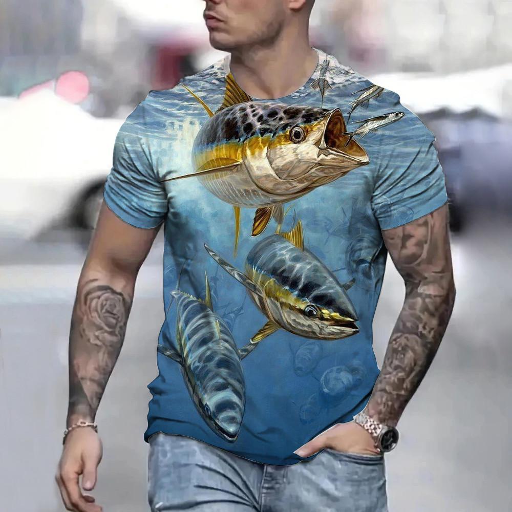 2025 casual loose men's short-sleeve T-shirt summer fishing clothing T-shirt