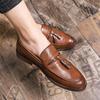 Men's Plus Size Casual Leather Loafers - Slip-On Tassel Design for Spring and Autumn