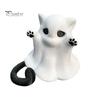 Black Ghost Cat Decor Figure, 3D Printed Decorative Ornament, Smooth Surface Figure Mini Desktop Decoration Halloween Gift for Lovers Statue