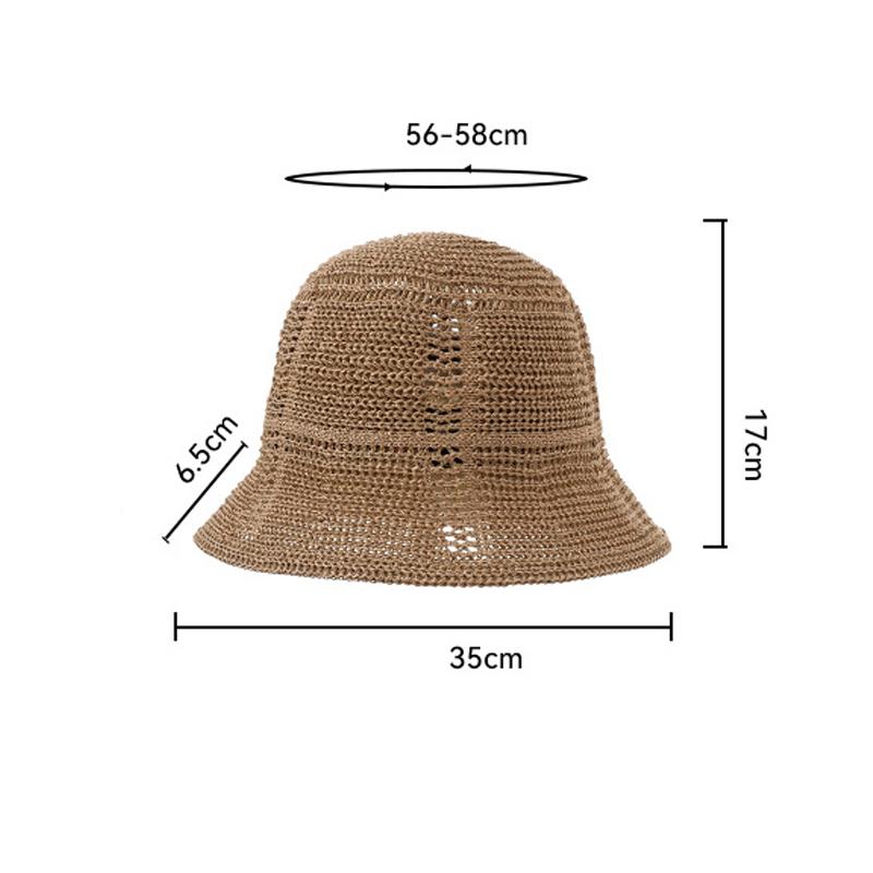 Fisherman Hat Women's Spring Summer Sunshade Hat Cross-Grain Hollow Breathable Sunscreen Hat