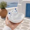 Santorini-Stil Auffangschale, Catch-All Tablett-Organizer, Griechische Insel Organizer Schreibtischdekoration, Muschelschale für Schlüssel Münzen & Schmuck, Praktisches Geschenk für