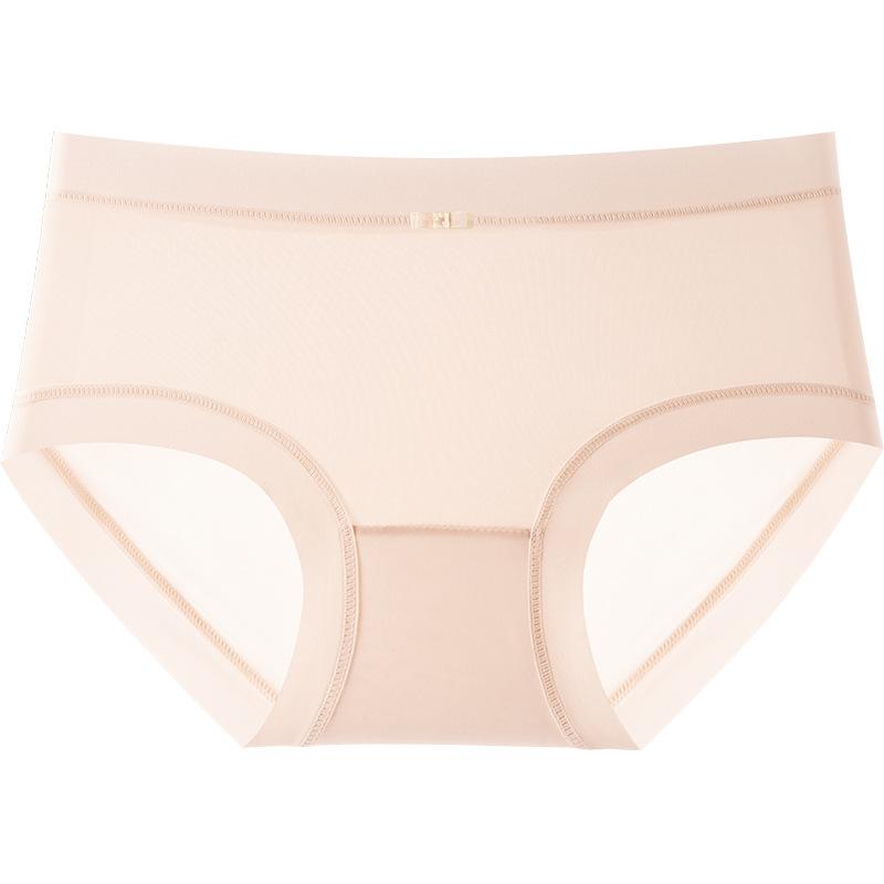 Female Summer Thin Style Pure Cotton Ice Silk Cool Feeling 10A Class Antibacterial Extended Crotch Triangle Briefs