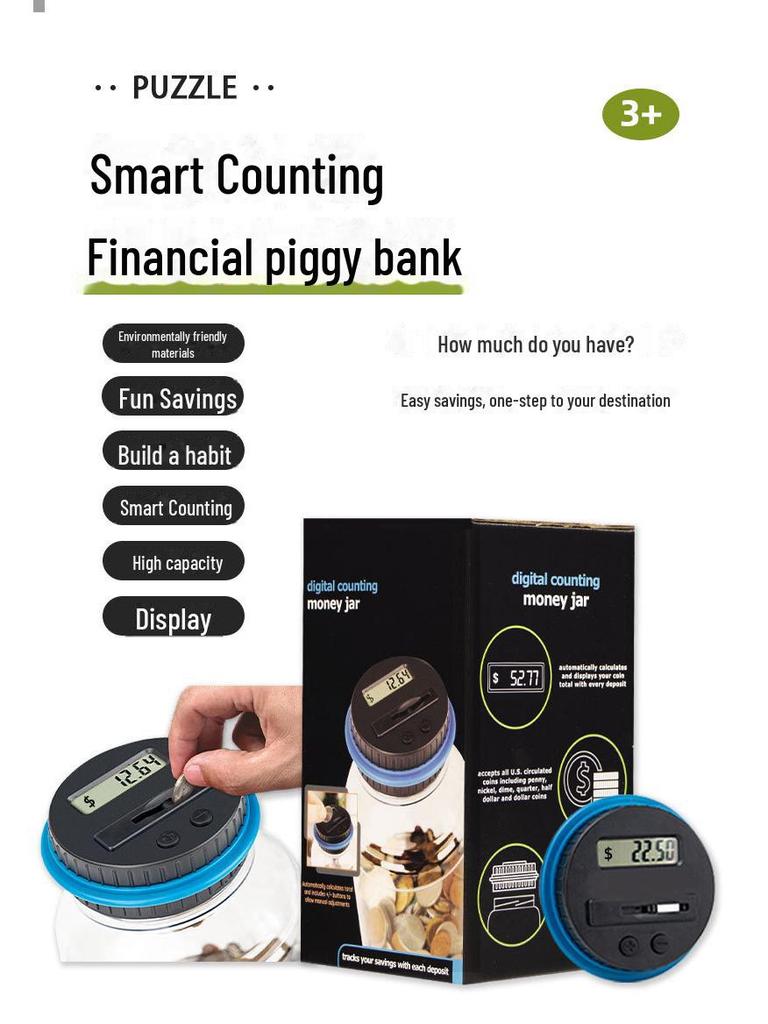 1.8L Electronic Coin Counting Piggy Bank Toy for Kids