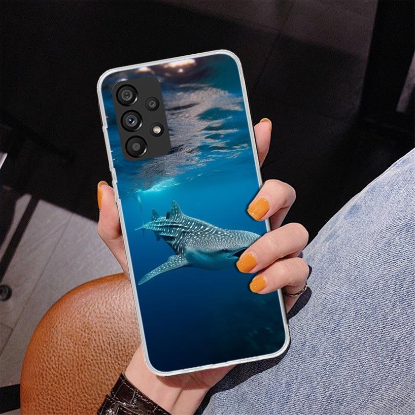 Ocean Whale Shark Phone Case For Samsung Galaxy A52 A32 A22 A12 A51 A31 A50S A30S A20S A10S Note 20 Ultra 10 Plus S10 A72 A71 Ga