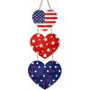 4th of July Decorations Patriotic Wreath Heart Hanging Decor 4th of July Wreaths for Front Door Wooden Front Door Decorations Memorial Day Fourth of