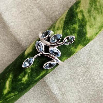 Blauer Topas Ring, Statement Ring, 925 Sterling Silber, Silberschmuck, handgefertigter Schmuck