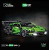 DIY Technical Green Speed Racing Car Model Building Blocks Kit MOC Assembly Bricks Toys Desktop Collectible Holiday Gift 1644PCS