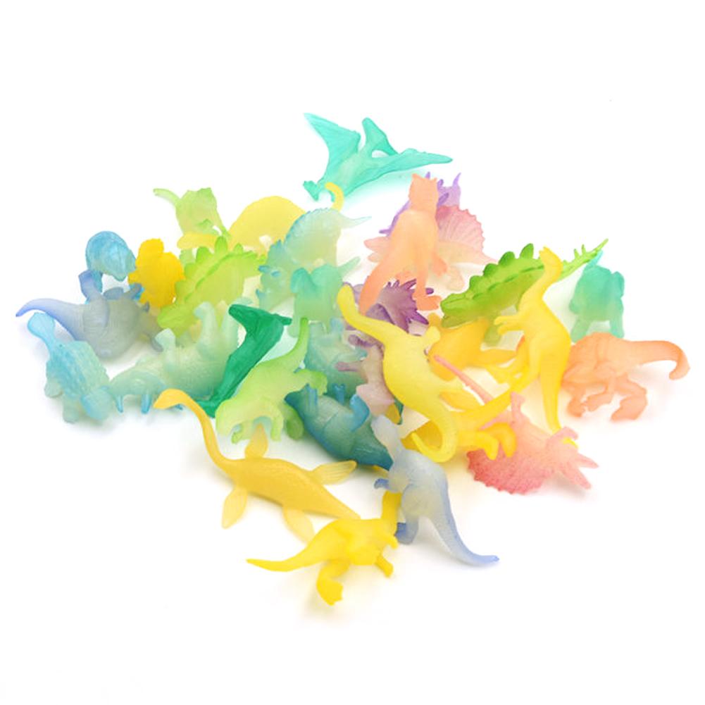 28Pcs Mini Luminous Dinosaurs Glow In The Dark Dino Toys   Boys And Girls  Cake Decorations   Birthday Gift Collectible Model