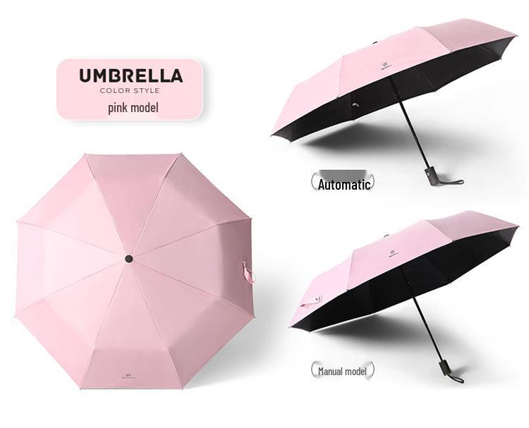 Dual-Use Automatic Folding Umbrella - Large Sunshade for Men & Women with Custom Logo and Sunscreen Protection.