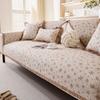 Quilted Washed Cotton Sofa Cushion Korean Small Fresh Fabric Non-slip Solid Wood Sofa Cover  New Seat Cushion
