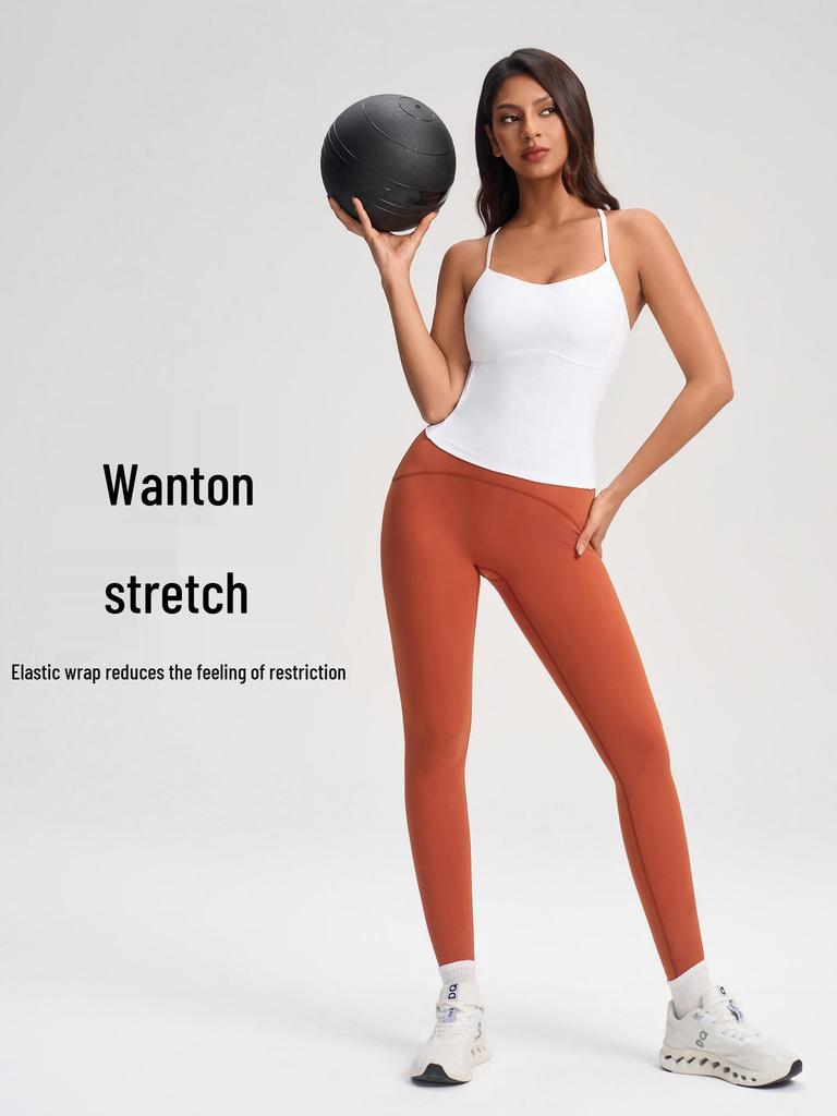 Débardeur Push-Up Sportif pour Femme Nude à Bretelles Fines avec Bonnets Rembourrés - Couche de Base Yoga & Fitness YG-1004