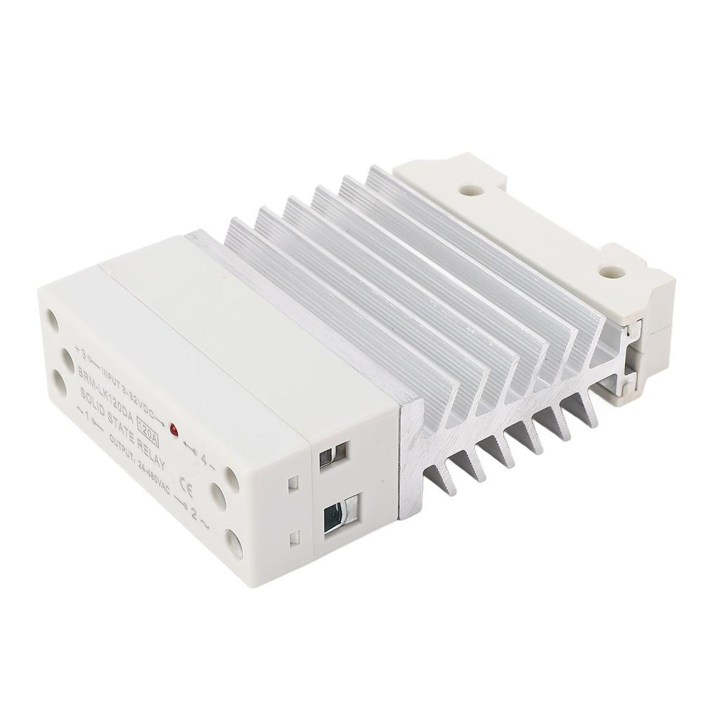 State Relay -AC 120A, Enhanced Heat Dissipation,   Life Single Phase SSR Module with Heat Sink for DIN Rail Installation