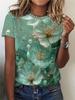 Summer Flower Bird 3D Print T-shirts Women Streetwear Harajuku Casual Fashion Y2k Short Sleeve T Shirt O-neck Tees Tops Clothing