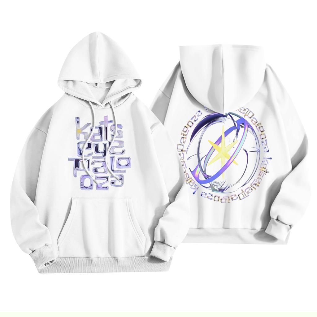 Unisex Fashion Lightweight Long Sleeve Pullover With Pockets Printed Hoodie