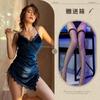 Night listening incense new sexy underwear velvet cross lace-up nightdress backless slit temptation pajamas passion loungewear
