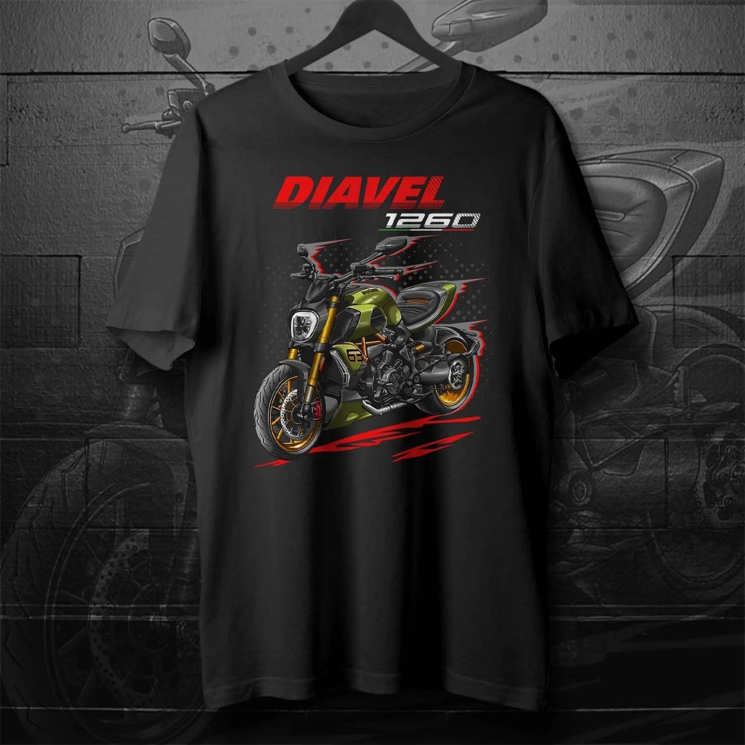 

Модели 20192022 Италия Diavel 1260 Мотоцикл Футболка 100% Хлопок Круглый вырез Короткий рукав Повседневная Мужская футболка Байкер Уличная одежда S