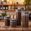Glass Vacuum Coffee Canisters Transparent Coffee Beans Storage Bottle  Home Storage
